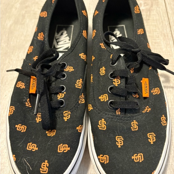 Vans San Francisco Giants Black and Orange Patterned Sneakers - Picture 1 of 9